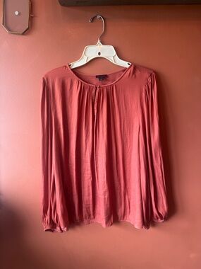 Ann Taylor Coral Peasant Blouse
